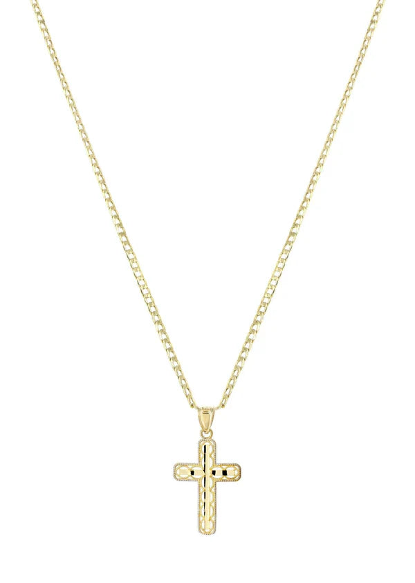 10K Gold Crucifix / Cross Necklace For Men | 3.1 Grams