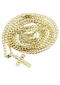 10K Gold Crucifix / Cross Necklace For Men | 3.1 Grams