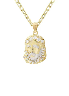 10K Gold Necklace & Gold Jesus Piece Necklace | 4.14 Grams