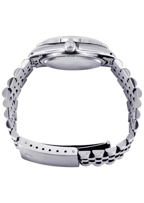 Diamond Rolex Datejust Watch 16200 | 36MM | Full Diamond Dial | Stainless Steel | Jubilee Band