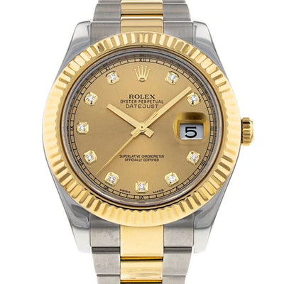 Rolex Datejust II - 116333 |  41 MM | Champagne Diamond Dial | Stainles Steel & Yellow Gold