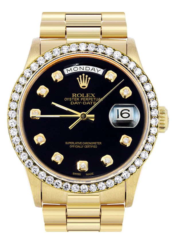 Rolex Day-Date Presidential | Model 18238 | 18K Yellow Gold | 36MM | Black Diamond Dial