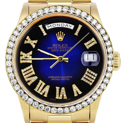 Rolex Day-Date Presidential | Model 18238 | 18K Yellow Gold | 36MM | Blue Diamond Roman Numeral