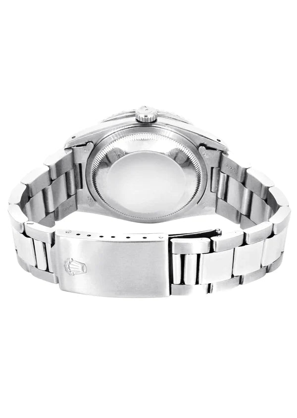Diamond Rolex Datejust Watch 16200 | 36MM | Full Diamond Dial | Stainless Steel | Oyster Band