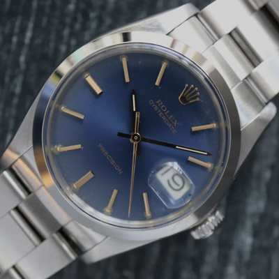 Rolex Oyster Date Watch  | 34MM | Blue Dial | Oyster Band