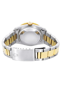 Diamond Gold Rolex Datejust Watch 16233 | 36MM | Pink Arabic Full Diamond Dial | Stainless Steel | Oyster Band