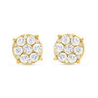 14K Yellow Gold | Round Diamond Earrings | .97CTW | 8MM