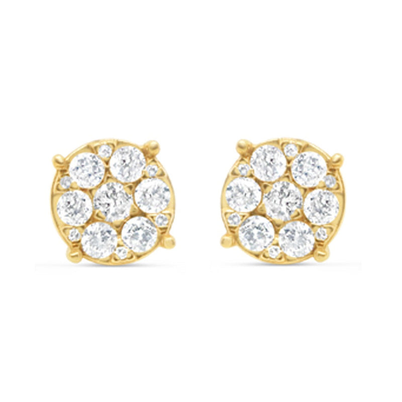 14K Yellow Gold | Round Diamond Earrings | .97CTW | 8MM
