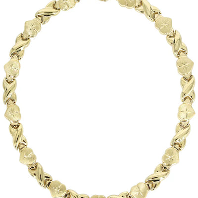 YELLOW GOLD "XO HEART" NECKLACE FOR WOMEN 10K/14K