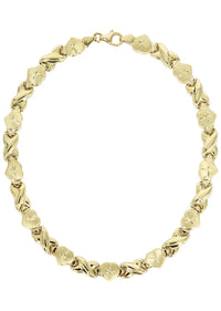 YELLOW GOLD "XO HEART" NECKLACE FOR WOMEN 10K/14K