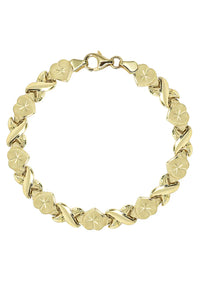 YELLOW GOLD "XO HEART" BRACELET FOR WOMEN 10K/14K