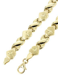 YELLOW GOLD "XO HEART" NECKLACE & BRACELET SET FOR WOMEN | APPX 16.9 GRAMS
