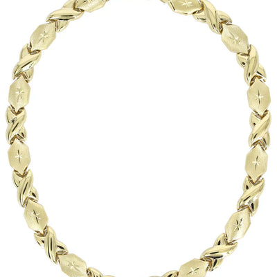 YELLOW GOLD "XO" NECKLACE & BRACELET SET FOR WOMEN 10K/14K APPX 17.1 GRAMS