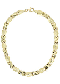 YELLOW GOLD "XO" NECKLACE & BRACELET SET FOR WOMEN 10K/14K APPX 17.1 GRAMS