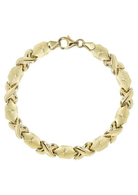 YELLOW GOLD "XO" BRACELET FOR WOMEN 10K/14K