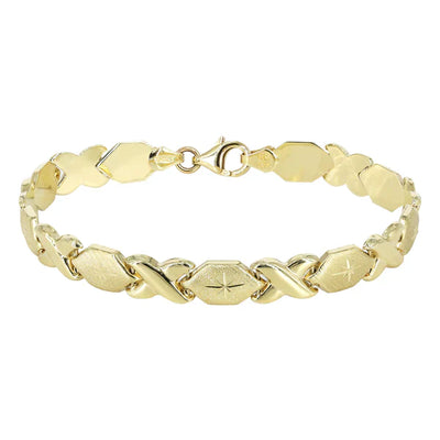 YELLOW GOLD "XO" BRACELET FOR WOMEN 10K/14K