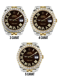 Rolex Datejust II Watch | 41MM | Custom Brown Diamond Roman Dial | 18K Yellow Gold & Stainless Steel | Jubilee Band