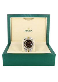 Rolex Datejust II Watch | 41MM | Custom Brown Diamond Roman Dial | 18K Yellow Gold & Stainless Steel | Jubilee Band