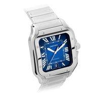 CARTIER SANTOS  | 40MM | BLUE DIAL WITH STAINLESS STEEL BRACELET