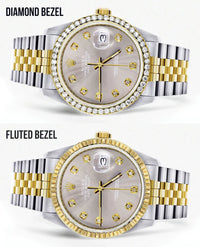 Rolex Datejust Watch 16013 for Men | 36MM | Diamond Grey Dial  | Jubilee Band