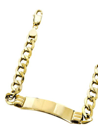 Hollow ID Cuban Bracelet 10K/14K Yellow Gold