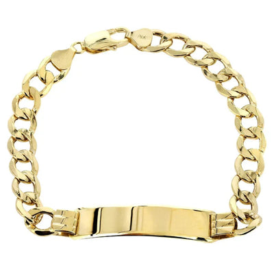 Childrens Hollow ID Cuban Bracelet | 10K/14K | Yellow Gold