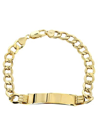 Hollow ID Cuban Bracelet 10K/14K Yellow Gold