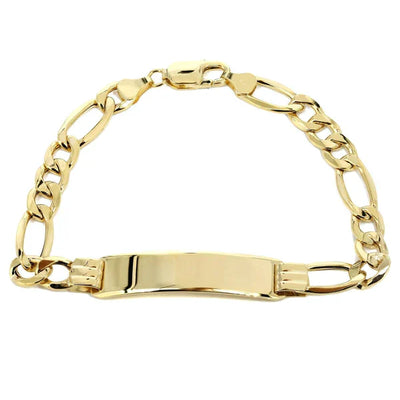 Childrens Hollow ID Figaro Bracelet | 10K/14K | Yellow Gold