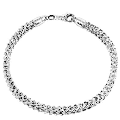 Hollow Diamond Cut Franco Bracelet 10K/14K - White Gold