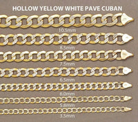 hollow yellow white pave cuban 