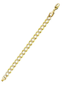 hollow yellow white pave cuban bracele