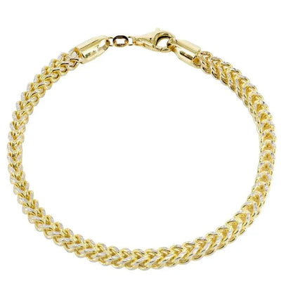 hollow yellow white pave franco bracele