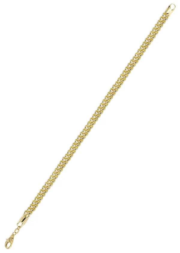 hollow yellow white pave franco bracele