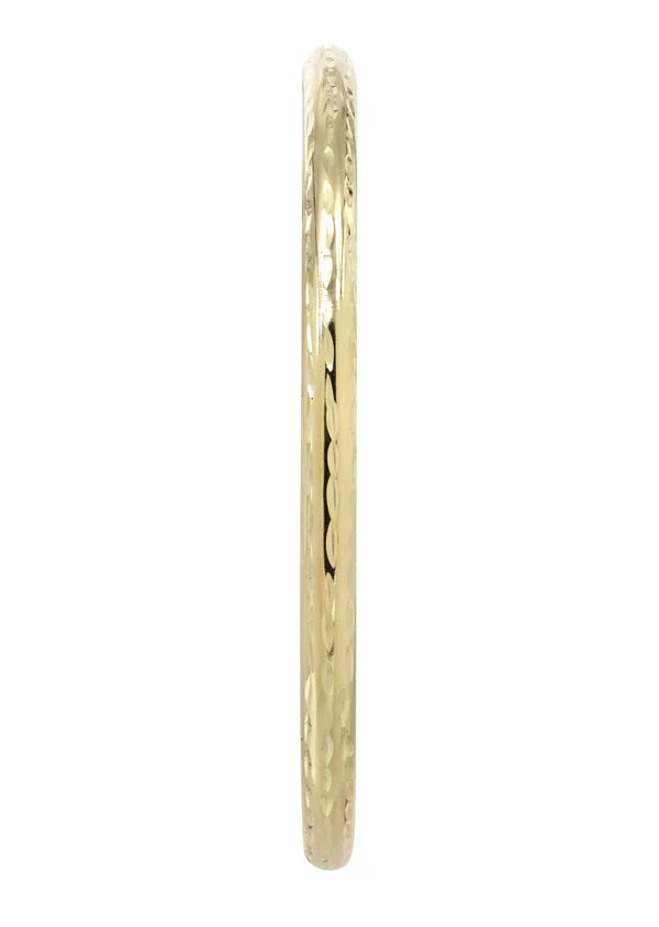 10K Gold Diamond Cut Hoop Earrings | Customizable Size