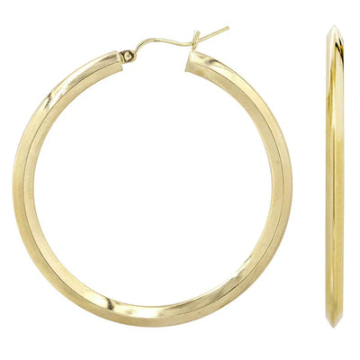 10K Gold Hoop Earrings | Customizable Size