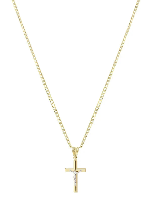 10K Gold Crucifix / Cross Necklace For Men | 3.1 Grams