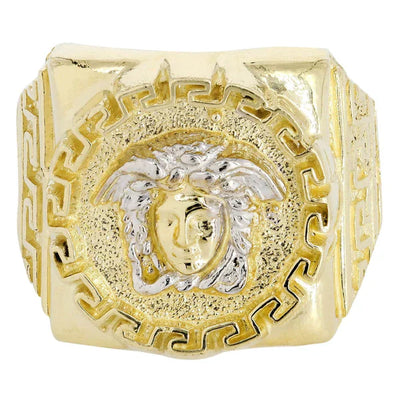 Mens Medusa Style Ring | 10K Solid Yellow Gold