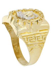 Mens Medusa Style Ring | 10K Solid Yellow Gold