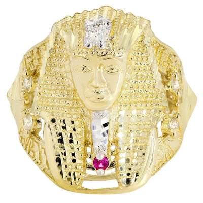 Mens Pharoah #2 Ring | 10K Solid Yellow Gold