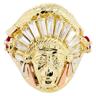 Indian - Native American Ring | 10K Solid Yellow Gold