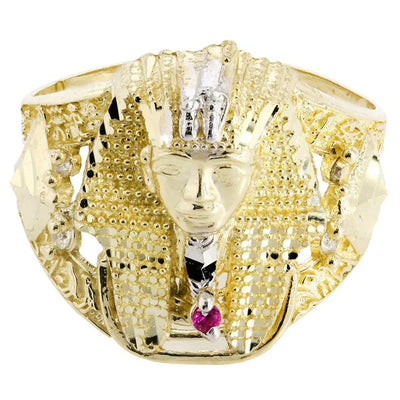 Mens Pharoah Ring | 10K Solid Yellow Gold