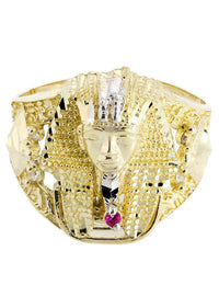 Mens Pharoah Ring | 10K Solid Yellow Gold
