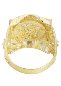 Mens Medusa Style Ring | 10K Solid Yellow Gold