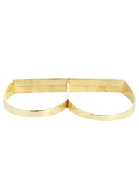 Mens Two Finger Ring | 10K Solid Yellow Gold | Engraving Available