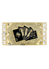 Mens Gold Cards Double Ring | 10K Solid Yellow Gold