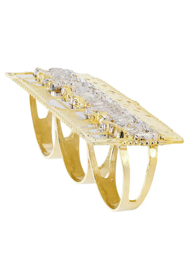 Last Supper Rectangle Ring | 10K Solid Yellow Gold