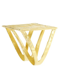 $100 Dollar Bill #.2 Triple Finger Ring | 10K Solid Yellow Gold