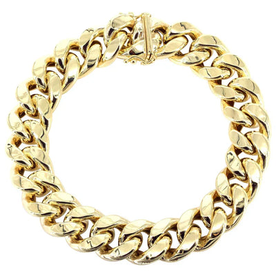 Hollow Miami Cuban Link Bracelet 10K/14K - Yellow Gold