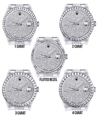 Diamond Rolex Datejust Watch 16200 | 36MM | Fully Iced Out Diamond Dial | Stainless Steel | Oyster Band