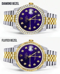 Rolex Datejust Watch 16013 for Men | 36MM | Diamond Royal Blue Dial  | Jubilee Band